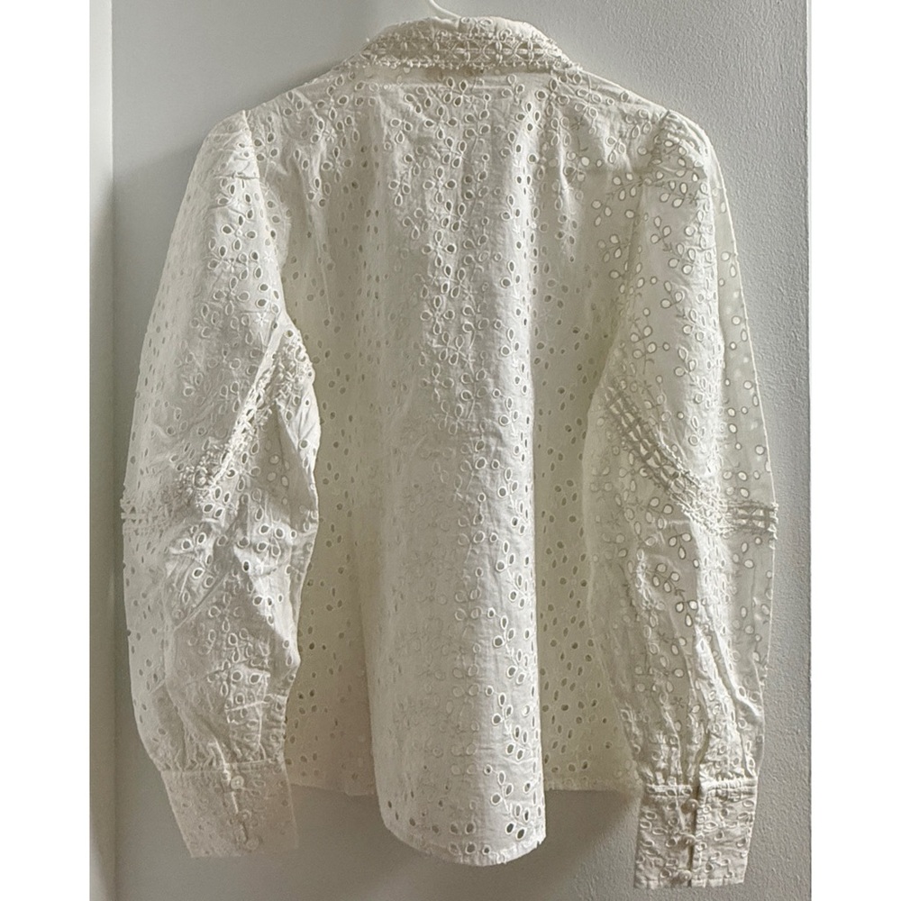 Sezane White Eyelet Blouse - Picture 10 of 10